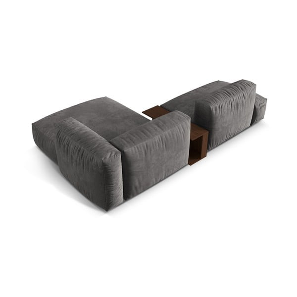 Siva baršunasti kutna garnitura (s desnim kutom/s ležaljkom) Martina – Micadoni -image-3