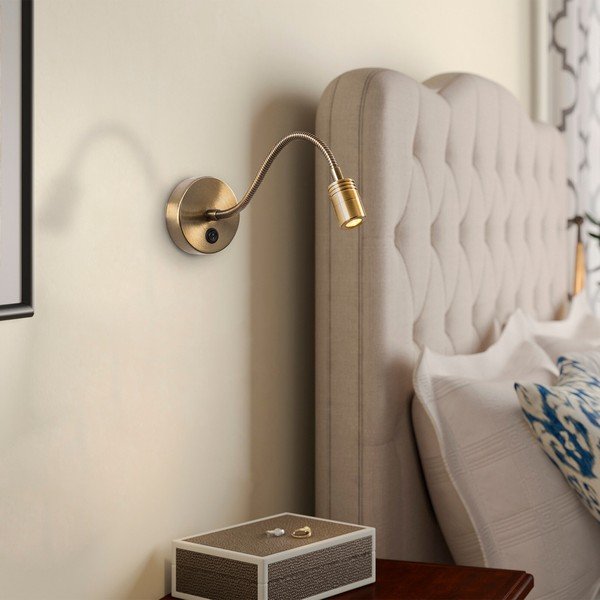 LED zidna lampa u zlatnoj boji Reading – Opviq lights-image-1