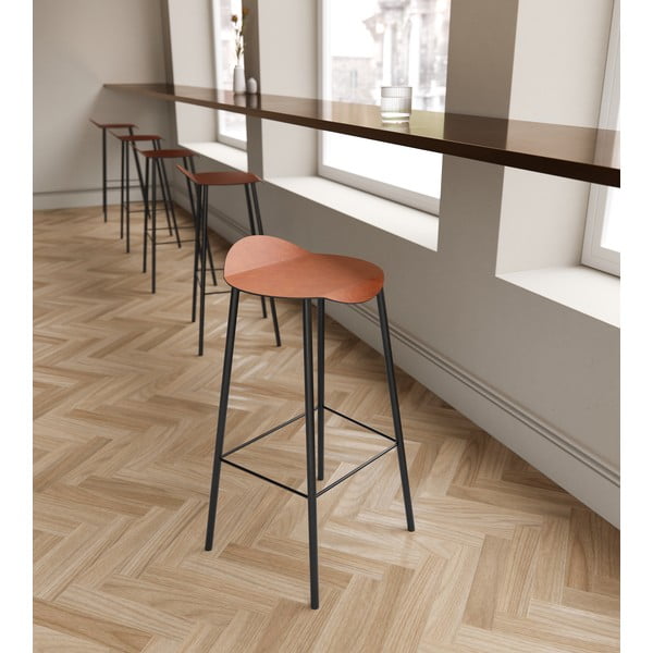 Konjak smeđa kožna barska stolica Flamingo Bull – LIND DNA-image-1