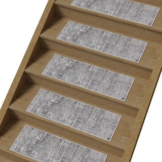 Sivi pamučni set tepiha za stepenice 16 kom 25x65 cm Milano Gri – Vitaus