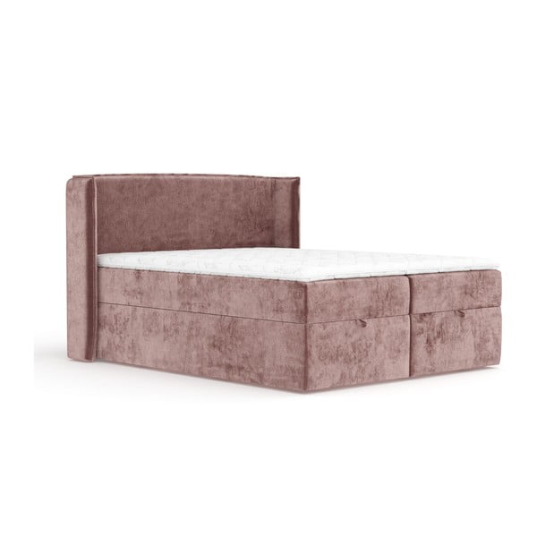 Ružičasti boxspring krevet s prostorom za pohranu 180x200 cm Passion – Maison de Rêve