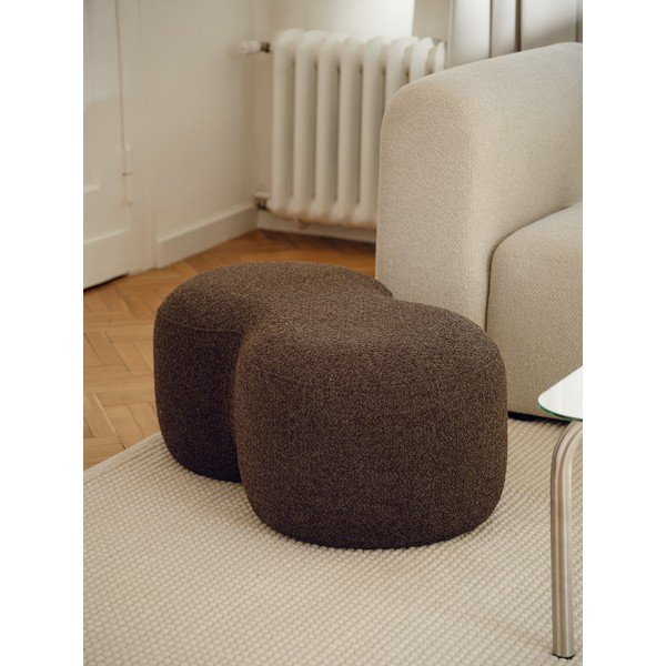Tamno smeđi tabure od bouclé tkanine Umbo – noo.ma-image-1