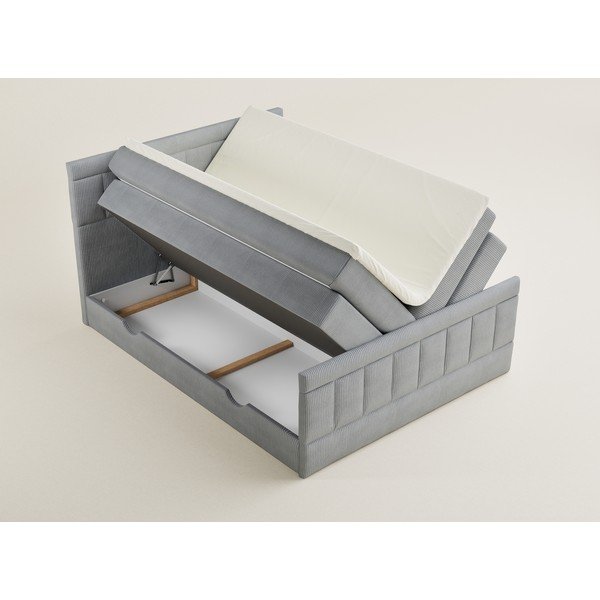 Sivi boxspring krevet s prostorom za odlaganje 160x200 cm Caya – Maison de Rêve-image-3