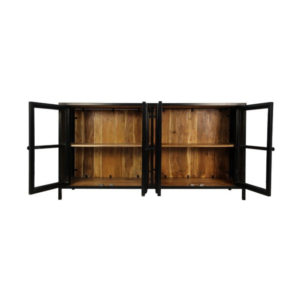 Crna vitrina od punog bagrema 170x90 cm Kingston - HSM collection-image-4