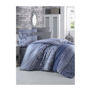 Posteljina za bračni krevet s plahtom i dvije jastučnice Bloyku, 200 x 220 cm