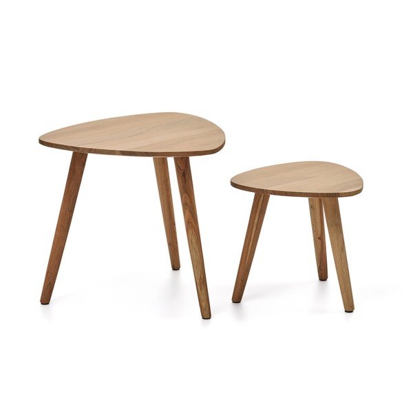 Pomoćni stolići u setu 2 kom od masivnog bagrema 60x61 cm Duvani – Kave Home
