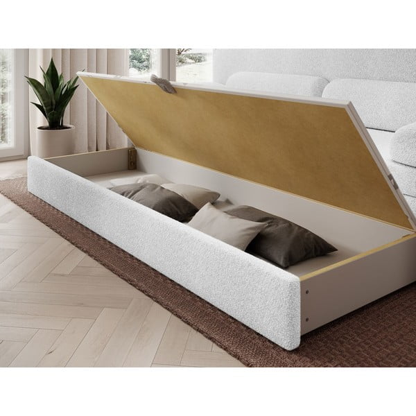Bijela sklopiva/s prostorom za odlaganje sofa od bouclé tkanine 236 cm Elioss – ELTAP-image-4