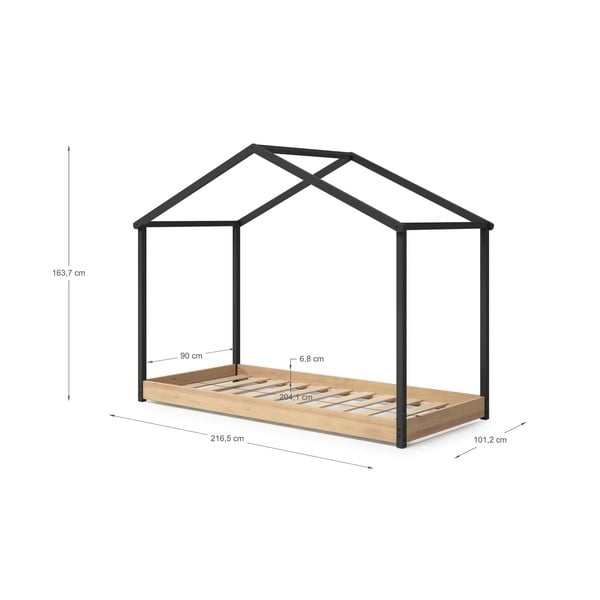 Antracitno sivi dječji krevet Marckeric Arthur, 90 x 190 cm-image-4