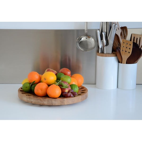 Zdjela za voće od hrastovog drveta Wireworks Geo, ø 36 cm-image-1