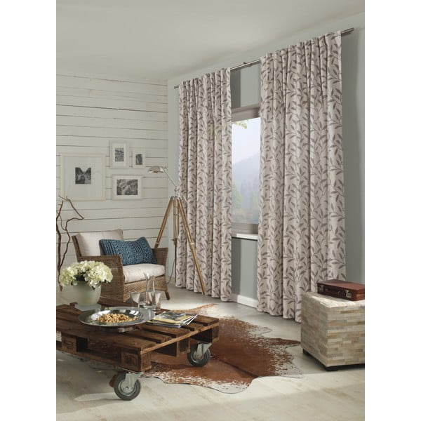 Bež zavjesa 140x245 cm Jacquard - Gardinia-image-2