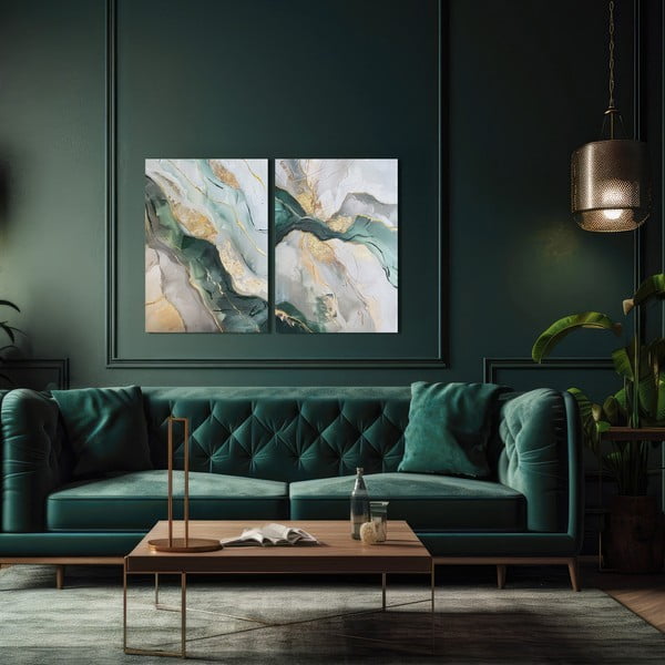 Slike s ručno oslikanim elementima u setu od 2 kom 50x70 cm Aventurin – Styler-image-1