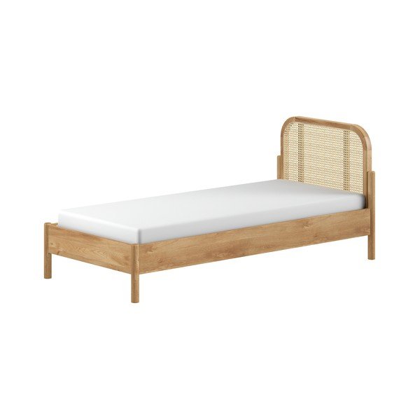 Krevet od punog hrasta s podnicom 90x200 cm u prirodnoj boji Olive Rotan – Vipack