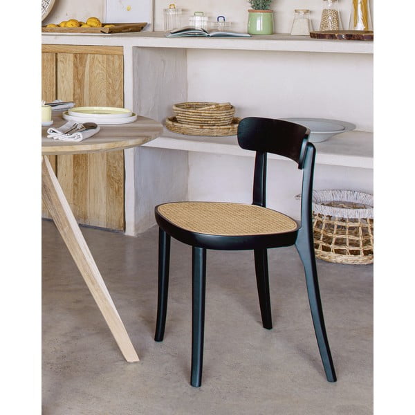 Crna blagovaonska stolica od bukovog drveta Kave Home Romane-image-1