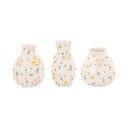 Krem vaze u setu 3 kom od kamenine (visina 10 cm) Ditsy Floral – Sass & Belle