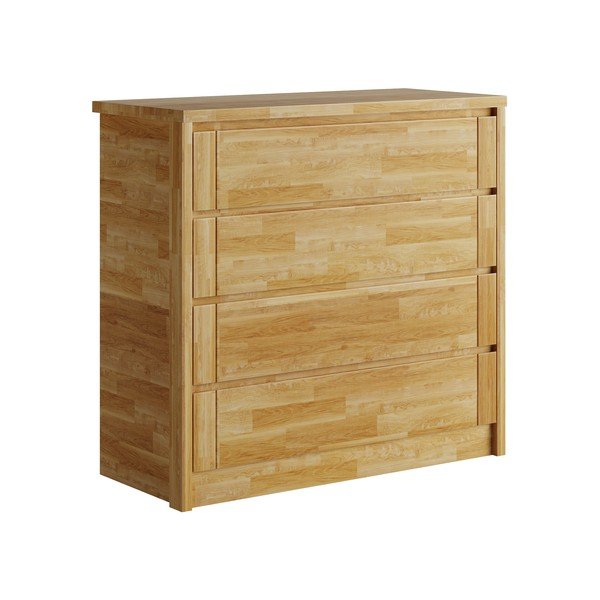Niska komoda od punog hrasta u prirodnoj boji 105x96 cm Timo – Olivia Living