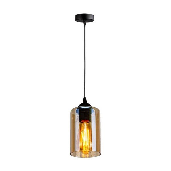 Crno viseće svjetlo sa staklenim sjenilom ø 10 cm Bistro - Candellux Lighting-image-2
