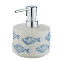 Plavo-bijeli keramički dozator za sapun Wenko Aquamarin, 475 ml