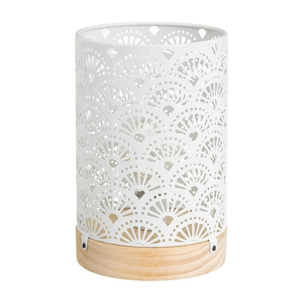 Bijela stolna lampa s metalnim sjenilom (visina 20 cm) – Casa Selección