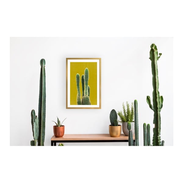 Poster Surdic Mustard Background Cactus, 40 x 60 cm-image-1