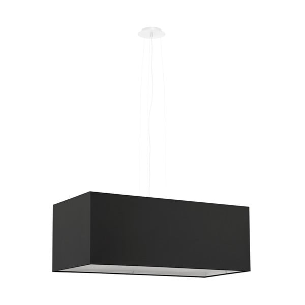 Crna viseća svjetiljka sa staklenim sjenilom/s tekstilnim sjenilom Gryfin Bis – Nice Lamps