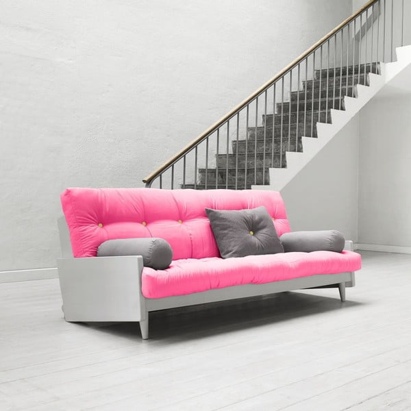 Sofa na razvlačenje Karup India Cool Grey / Magenta / Amarillo