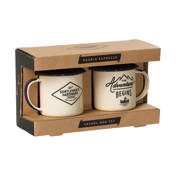 Bež metalne šalice u setu 2 kom 150 ml – Gentlemen's Hardware-image-1