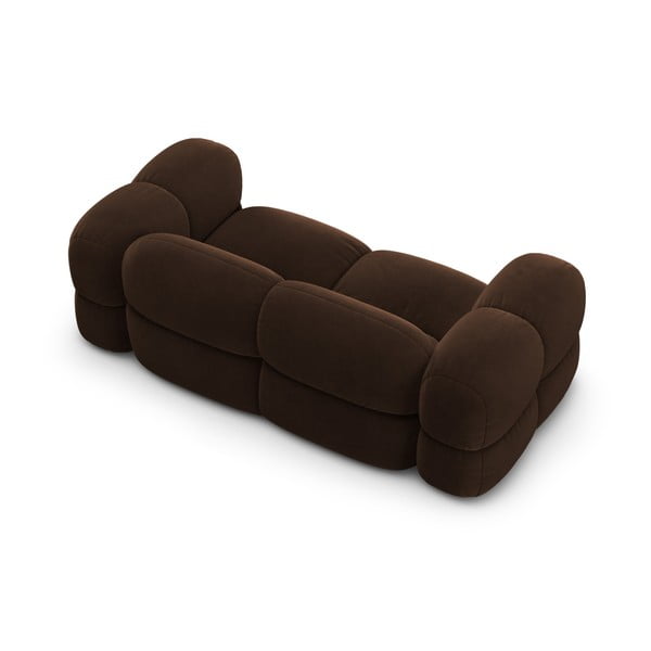 Tamno smeđa baršunasti sofa 210 cm Loretto – Cosmopolitan Design-image-4