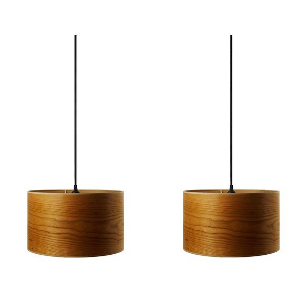 Viseća lampa sa dvostrukim furnirom od drveta trešnje Sotto Luce Tsuri, ⌀ 90 cm-image-1