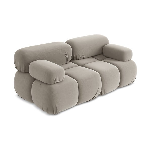 Bež baršunasti sofa 190 cm Lokua – Makamii-image-2