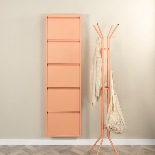 Metalni preklopni ormarić za cipele u boji lososa 50x169x15 cm Billy – Spinder Design-image-1
