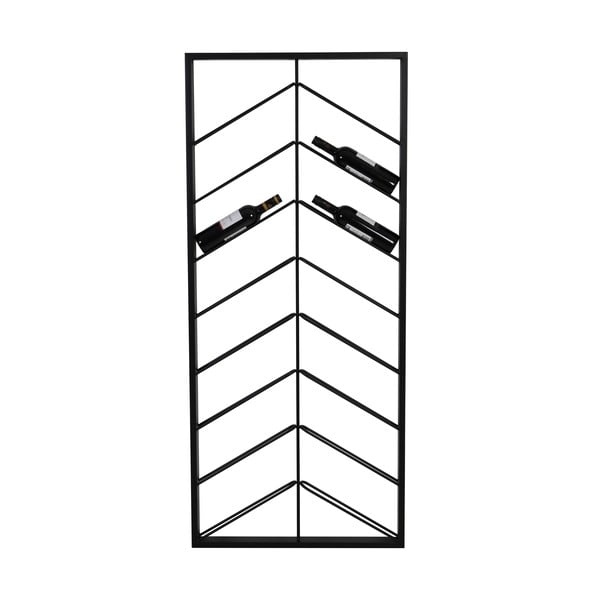 Crni zidni metalni držač za boce vina broj boca 16 kom 70x160x6 cm Malbeo – Light & Living