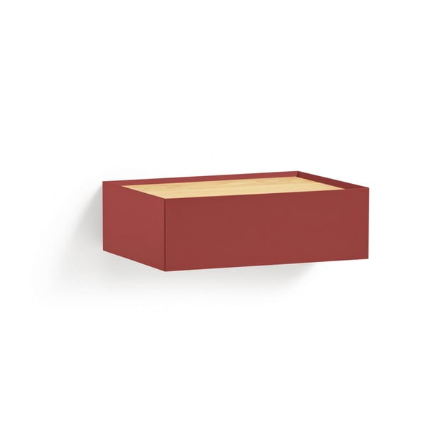 Crveni viseći noćni ormarić s pločom stola u dekoru hrasta Arista – Teulat