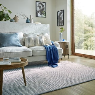 Svijetlo plavi ručno rađen vunen tepih 80x150 cm Memphis Wool – Flair Rugs