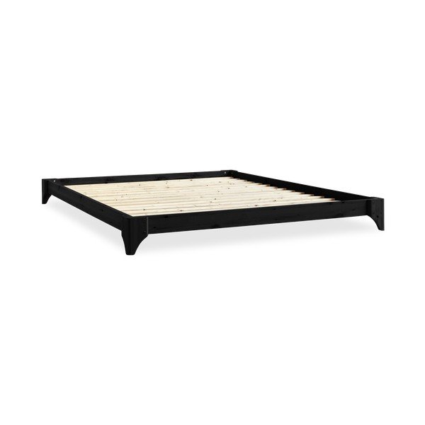 Bračni krevet od borovine s madracem Karup Design Elan Double Latex Black / Natural, 140 x 200 cm-image-3