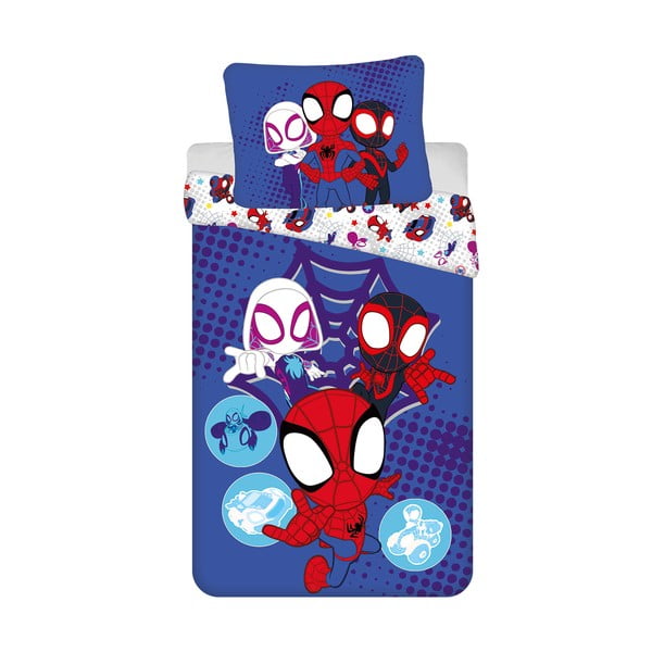 Plava pamučna dječja posteljina za krevet za jednu osobu 140x200 cm Spidey – Jerry Fabrics