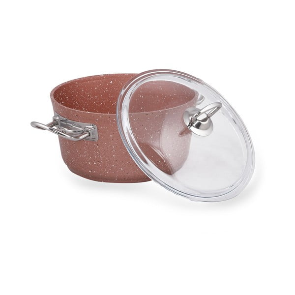 Ružičasti aluminijski lonac s poklopcem Güral Porselen Classic, ø 20 cm-image-2