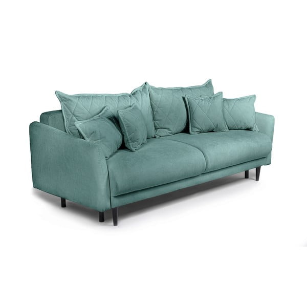 Tirkizna sklopiva/s prostorom za odlaganje sofa od samta 215 cm Bjork – Bonami Selection-image-3