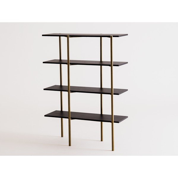 Polica za knjige u crno-zlatnoj boji 110x150 cm Rave - CustomForm-image-1