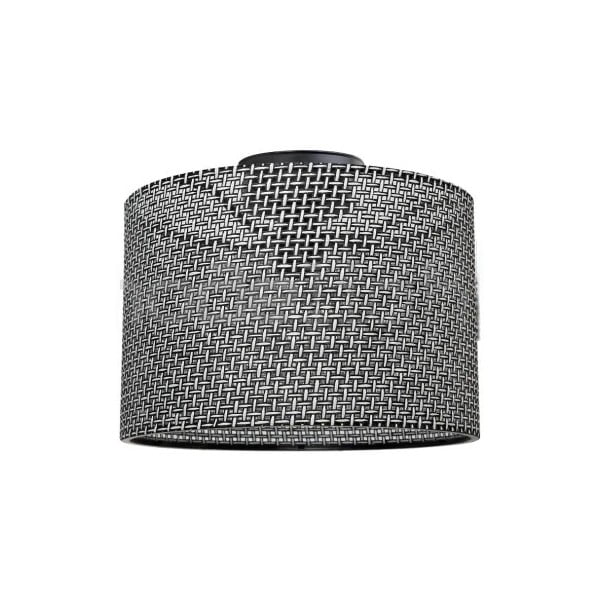 Siva stropna svjetiljka s tekstilnim sjenilom ø 38 cm Goza – Squid Lighting-image-2