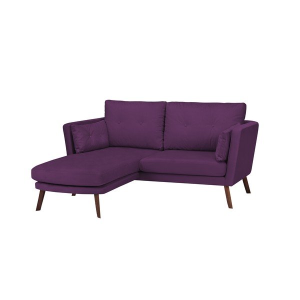 Tamnoljubičasti trosjed Mazzini Sofas Elena, sa ležaljkom na lijevom uglu-image-3