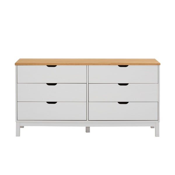 Bijela niska komoda od masivnog bora 150x75 cm Post – Støraa