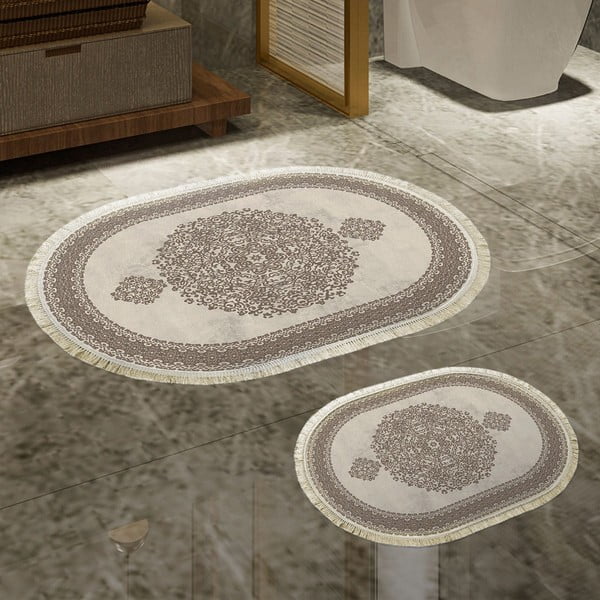 Bež kupaonske prostirke u setu od 2 kom - Foutastic-image-1