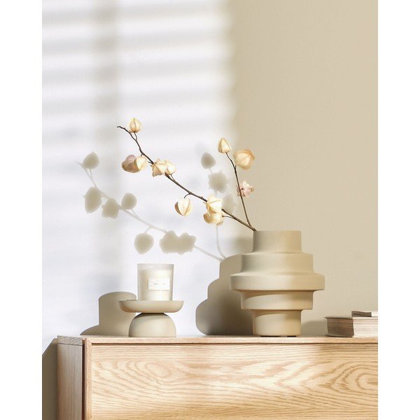 Bež čelična vaza (visina 23 cm) Velia – Kave Home-image-2