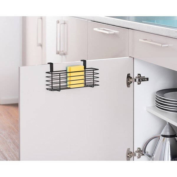 Crna viseća metalna košara za vrata Wenko Slim, 24 x 10 cm-image-1