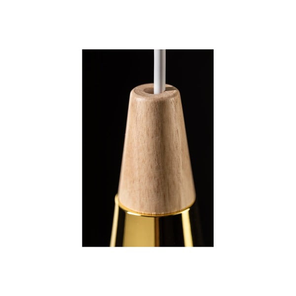 Siva viseća svjetiljka s drvenim sjenilom/s metalnim sjenilom Skandi – GTV-image-3