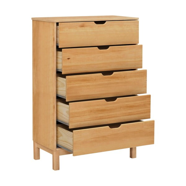 Visoka komoda od masivnog bora u prirodnoj boji 113x39 cm Post – Støraa-image-1