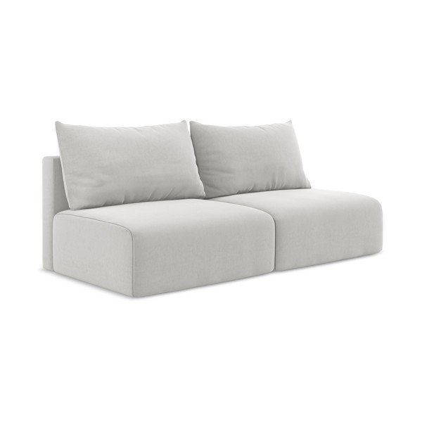 Svijetlo siva baršunasti sklopiva/s prostorom za odlaganje sofa 216 cm Kalena – Makamii-image-2