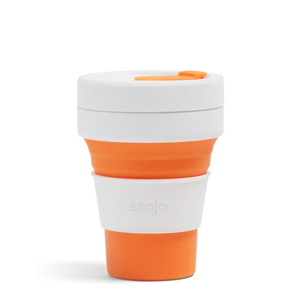 Bijelo-narančasta putna šalica Stojo Pocket Cup, 355 ml