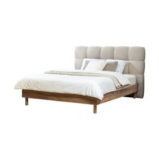 Svijetlo sivi tapecirani bračni krevet s podnicom 180x200 cm Kumo – Bobochic Paris