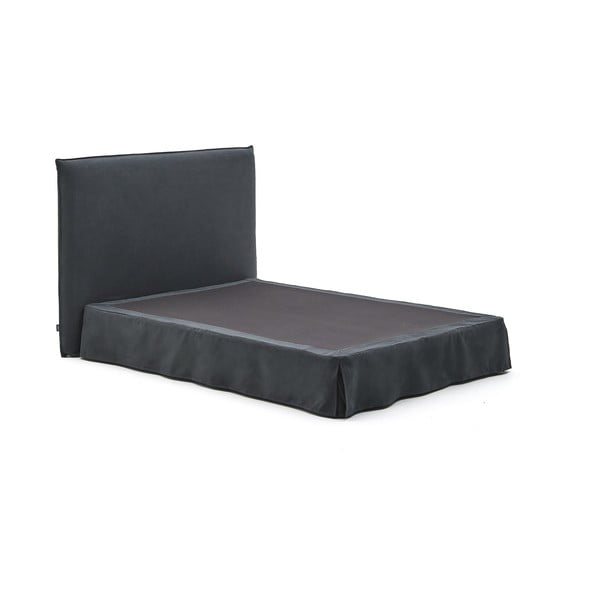 Antracitno sivi tapecirani bračni krevet 160x200 cm Jaira – Kave Home